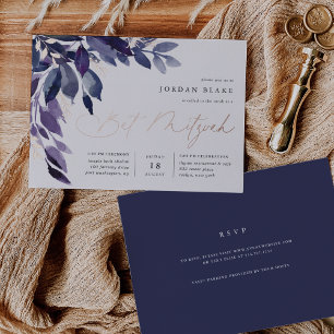 Invitation En Aluminium Abondant feuillage Bat mitzvah botanique violet