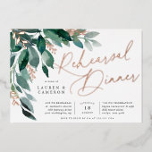 Invitation En Aluminium Abondant feuillage | Dîner de répétition (Recto)