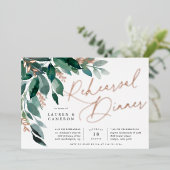 Invitation En Aluminium Abondant feuillage | Dîner de répétition (Debout devant)