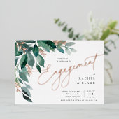 Invitation En Aluminium Abondant feuillage | Partie d'engagement (Debout devant)