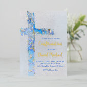 Invitation En Aluminium abstract cross Confirmation (Debout devant)