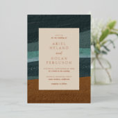 Invitation En Aluminium Abstrait Coastal Chic Mariage moderne (Debout devant)