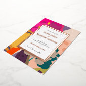 Invitation En Aluminium Abstrait Floral Mariage or (Rotation)