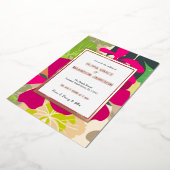 Invitation En Aluminium Abstrait Floral rose chaud Mariage or (Rotation)