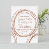 Invitation En Aluminium Abstrait Mariage circulaire en or pressé (Debout devant)