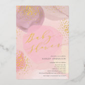 Invitation En Aluminium Abstrait Pastel Circles Baby shower à huile Foil I (Recto)