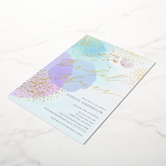 Invitation En Aluminium Abstrait Pastel Circles Fête des mariées à huile (Rotation)