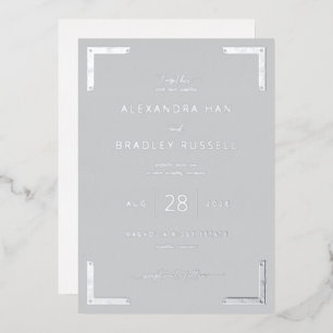 Invitation En Aluminium Accents métallisés gris élégant