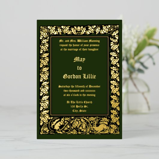 Invitation En Aluminium Acorns Rabbit & Squirrel Foliing Mariage frontalie (Debout devant)