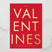 Invitation En Aluminium Admirer Secret RED BLANC AMUSANT HAPPY GOLD (Devant)