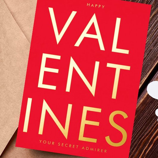 Invitation En Aluminium Admirer Secret RED BLANC AMUSANT HAPPY GOLD