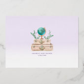 Invitation En Aluminium Adventure World Voyage bébé fille Lavender Gold (Verso)