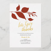 Invitation En Aluminium Affaire Orange and White Friends Giving (Recto)