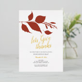 Invitation En Aluminium Affaire Orange and White Friends Giving (Debout devant)