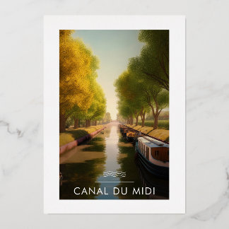 Invitation En Aluminium Affiche Canal du midi - France - illustration