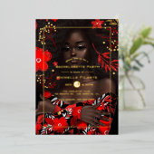 Invitation En Aluminium Afro Gold Foil Noël Bachelorette Party (Debout devant)