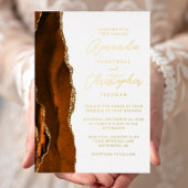 Invitation En Aluminium Agate Burnt Orange Mariage de script or