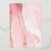 Invitation En Aluminium Agate d'or rose rousse Première communion sainte (Verso)