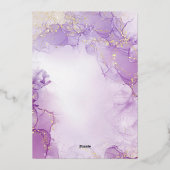 Invitation En Aluminium Agate Marine Purple and Gold 30e anniversaire (Verso)