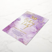 Invitation En Aluminium Agate Marine Purple and Gold 30e anniversaire (Rotation)