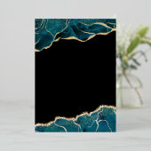 Invitation En Aluminium Agate Turquoise Turquoise Black Gold Mariage (Debout devant)