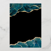Invitation En Aluminium Agate Turquoise Turquoise Black Gold Mariage (Verso)