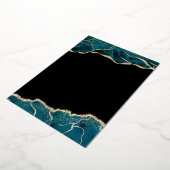 Invitation En Aluminium Agate Turquoise Turquoise Black Gold Mariage (Rotation)
