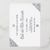Invitation En Aluminium Aïd floral argenté al-Fitr (Recto)