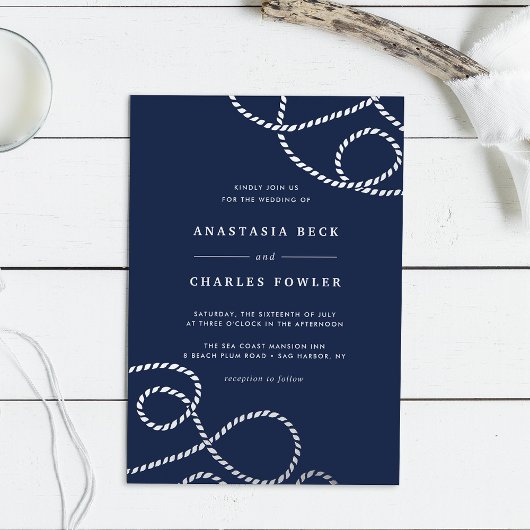 Invitation En Aluminium Aigu | Mariage de corde nautique