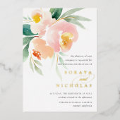 Invitation En Aluminium Airy Floral | Mariage aquarelle (Recto)