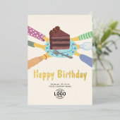 Invitation En Aluminium Ajouter Le Logo Gâteau Au Chocolat De Tous Les Ann (Debout devant)