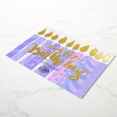 Invitation En Aluminium Ajouter Logo Amusants Bougies violettes Entreprise (Rotation)