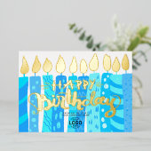 Invitation En Aluminium Ajouter Logo Amusants Sky Blue Candles Entreprise  (Debout devant)