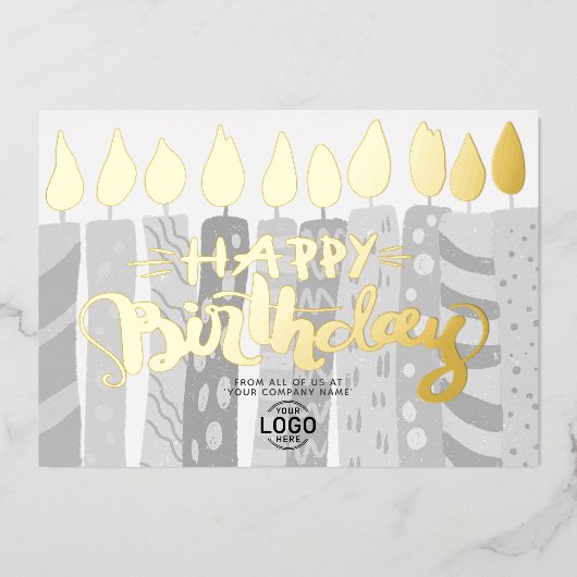 Invitation En Aluminium Ajouter Logo Fun Grey Candles Entreprise Joyeux An (Recto)