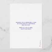 Invitation En Aluminium Ajouter Logo Gold Foil Blue Confetti Business Anni (Verso)