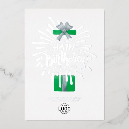 Invitation En Aluminium Ajouter Logo Green Gift Fireworks Business Anniver (Recto)