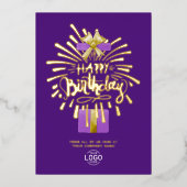 Invitation En Aluminium Ajouter Logo Purple Cadeau Feu d'artifice d'affair (Recto)