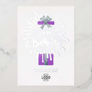 Invitation En Aluminium Ajouter Logo Purple Cadeau Feu d'artifice d'affair
