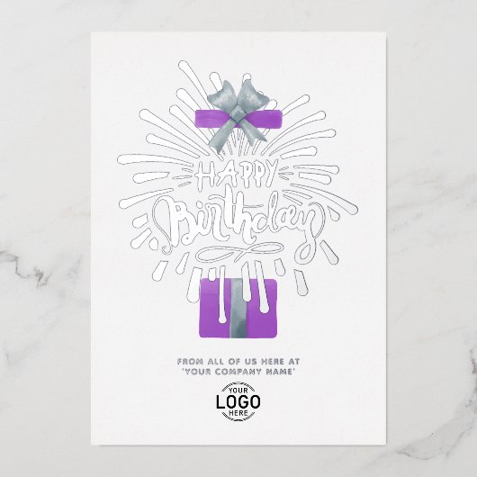 Invitation En Aluminium Ajouter Logo Purple Cadeau Feu d'artifice d'affair (Recto)