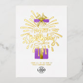 Invitation En Aluminium Ajouter Logo Purple Cadeau Feu d'artifice d'affair (Recto)