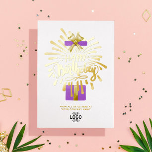Invitation En Aluminium Ajouter un logo Cadeau Violet Feu d'artifice Entre