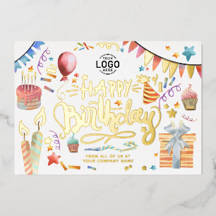 Invitation En Aluminium Ajouter un logo Fun Coloré Fête Entreprise Anniver