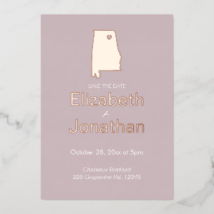 Invitation En Aluminium Alabama Destination Mariage Enregistrer La Date Ro