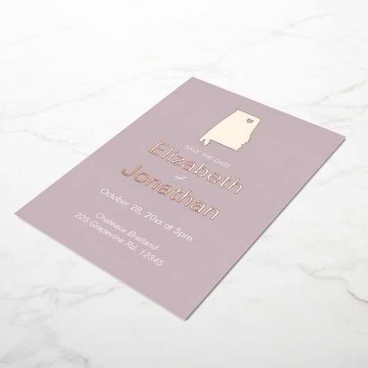 Invitation En Aluminium Alabama Destination Mariage Enregistrer La Date Ro (Rotation)
