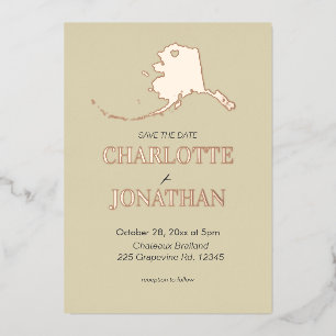 Invitation En Aluminium Alaska Destination Mariage Rose Gold