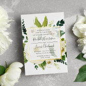 Invitation En Aluminium Albâtre Floral Mariage Or