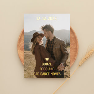 Invitation En Aluminium Alcool Nourriture et Mauvais Mouvements de Danse D