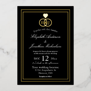 Invitation En Aluminium Alliance de Bagues Mariage