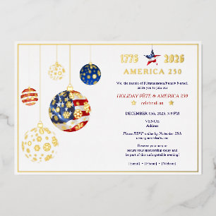 Invitation En Aluminium America 250 Fête Patriotique Anniversaire Rouge