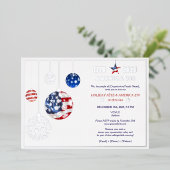 Invitation En Aluminium Amérique 250 Patriotique Fête Anniversaire Bleu (Debout devant)